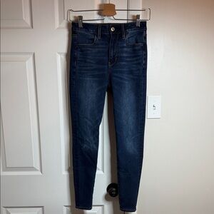American Eagle Dark Wash High Rise Skinny Jeans